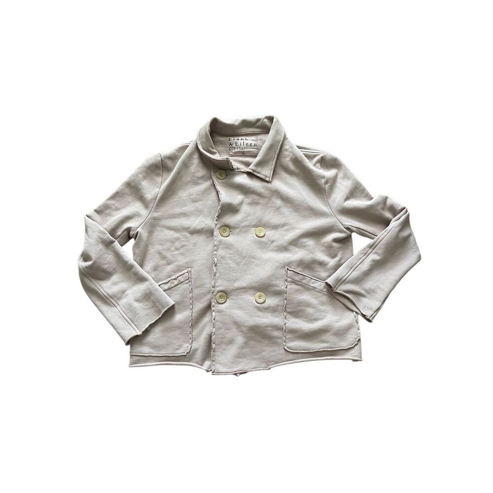 Frank & Eileen Cream Pea Coat with Minimalist Design